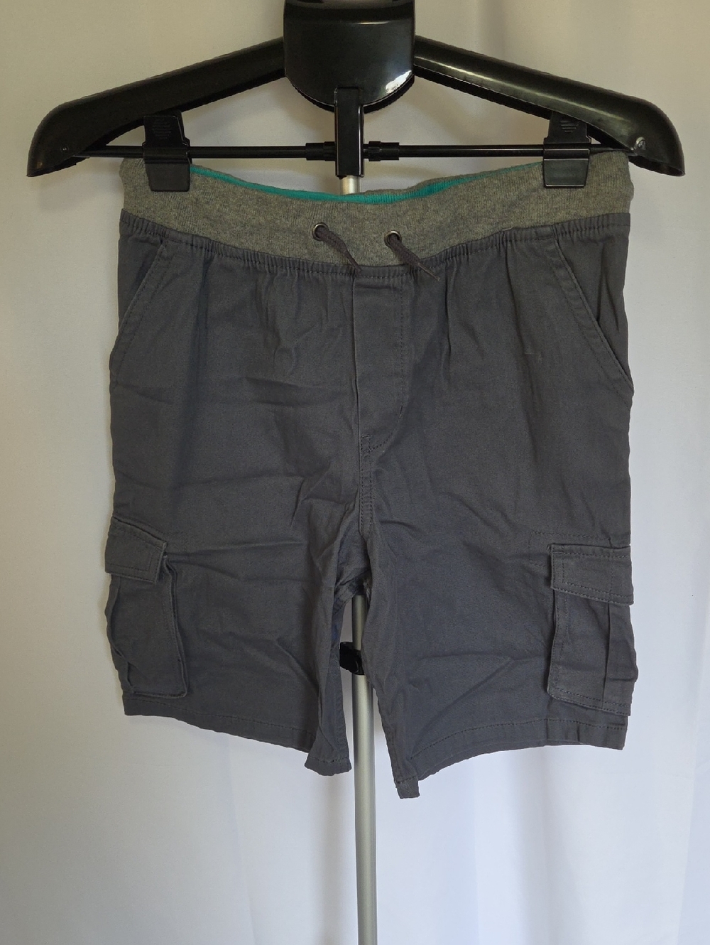 Kids Gray Cargo Drawstring Shorts